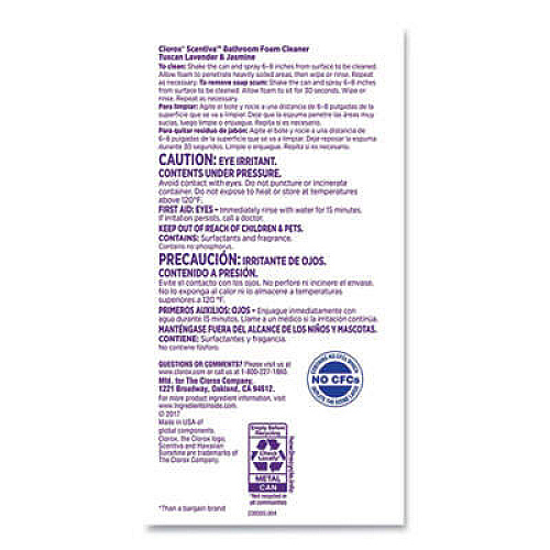 Clorox 31817EA Scentiva Disinfecting Foam Cleaner