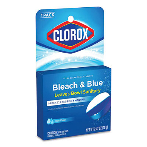 Clorox BLEACH AND BLUE AUTOMATIC TOILET BOWL CLEANER, RAIN CLEAN, 2.47 OZ TABLET (30176)