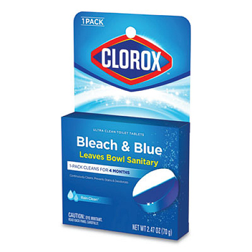 Clorox BLEACH AND BLUE AUTOMATIC TOILET BOWL CLEANER, RAIN CLEAN, 2.47 OZ TABLET (30176)