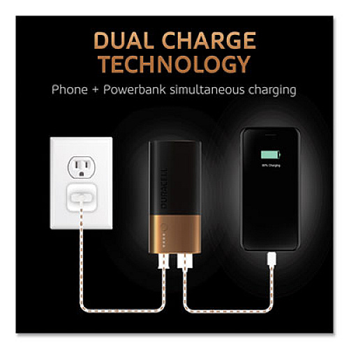 Duracell Rechargeable 6700 mAh Powerbank, 2 Day Portable Charger (DMLIONPB2)