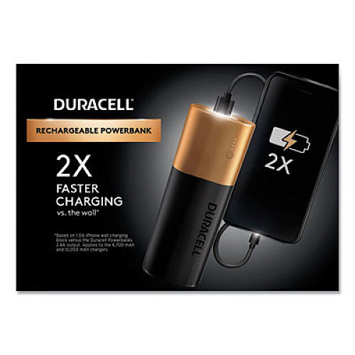Duracell Rechargeable 6700 mAh Powerbank, 2 Day Portable Charger (DMLIONPB2)