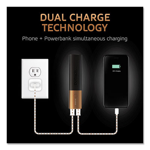 Duracell Rechargeable 3350 mAh Powerbank, 1 Day Portable Charger (DMLIONPB1)