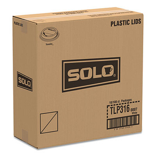 Dart TRAVELER CAPPUCCINO STYLE DOME LID, POLYSTYRENE, FITS 10-24 OZ HOT CUPS, WHITE, 100/PACK (896404)