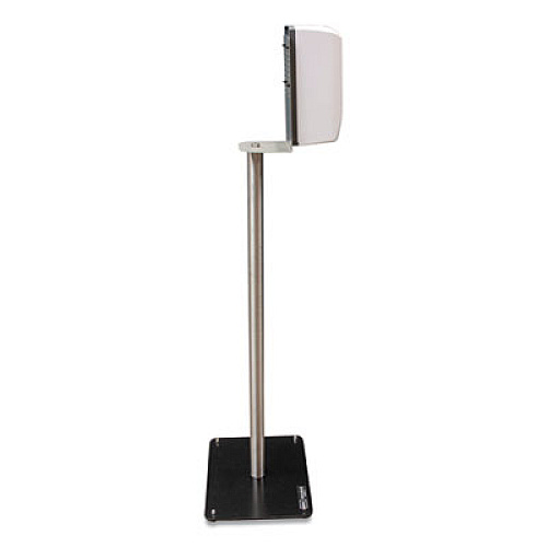 BK Resources Hand Sanitizer Stand with Hands Free Dispenser, 1,000 mL, 12 x 16 x 51, Silver/White/Black (BKSSPC10D)