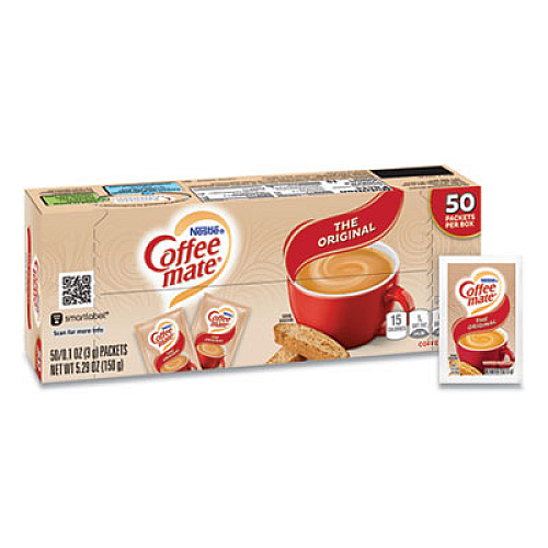 Coffee mate Non-Dairy Powdered Creamer, Original, 3 g Packet, 50/Box, 20 Box/Carton (30032CT)