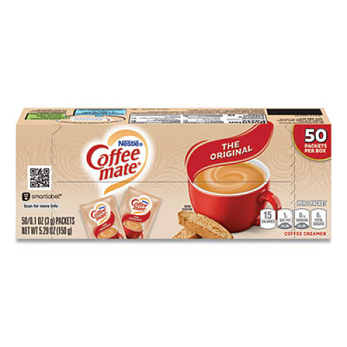 Coffee mate Non-Dairy Powdered Creamer, Original, 3 g Packet, 50/Box, 20 Box/Carton (30032CT)
