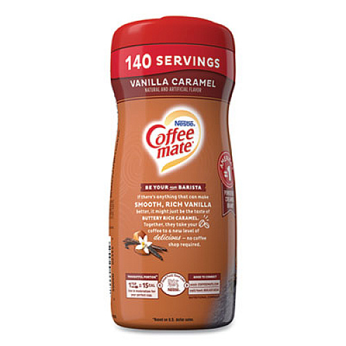 Coffee mate Vanilla Carmel Powdered Creamer, 15 oz Canister, 6/Carton (49410CT)
