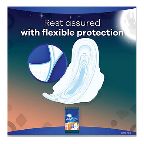 Always Ultra Thin Overnight Pads With Wings, 38/pack (95236PK)