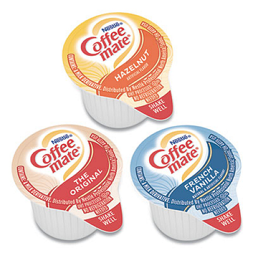 Coffee mate Liquid Coffee Creamer, Assorted Flavors, 0.38 oz Mini Cups, 150/Carton (46193CT)