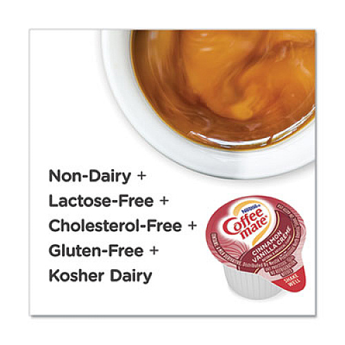 Coffee mate Liquid Coffee Creamer, Cinnamon Vanilla, 0.38 oz Mini Cups, 50/Box (42498)