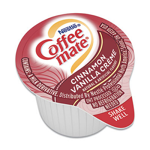 Coffee mate Liquid Coffee Creamer, Cinnamon Vanilla, 0.38 oz Mini Cups, 50/Box, 4 Boxes/Carton, 200 Total/Carton (42498CT)