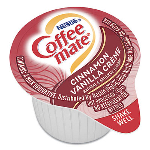 Coffee mate Liquid Coffee Creamer, Cinnamon Vanilla, 0.38 oz Mini Cups, 50/Box (42498)