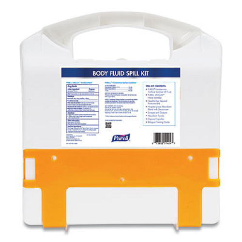 PURELL Body Fluid Spill Kit, 4.5" x 11.88" x 11.5", One Clamshell Case with 2 Single Use Refills/Carton (384101CLMS)