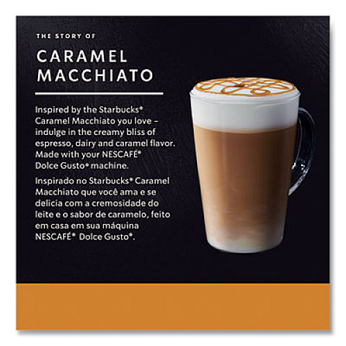 NESCAF Dolce Gusto Starbucks Coffee Capsules, Caramel Macchiato, 36/Carton (94273)
