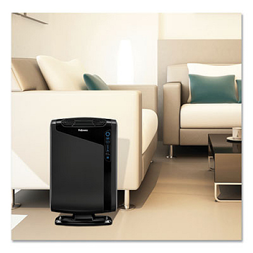 Fellowes HEPA and Carbon Filtration Air Purifier, 300 to 600 sq ft Room Capacity, Black (9286201)