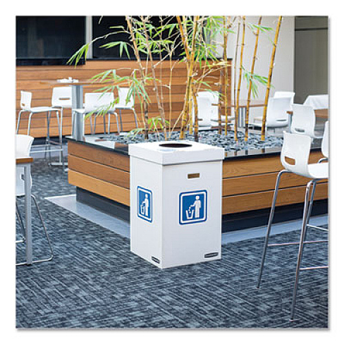 Bankers Box WASTE AND RECYCLING BIN LID, PAPER, WHITE/GREEN PRINT, 10/CARTON (7320301)