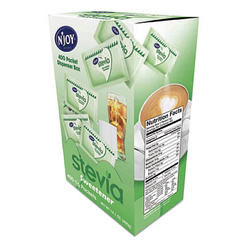 N'Joy Stevia Artificial Sweetener, 0.04 oz Packet, 400/Box (83221)
