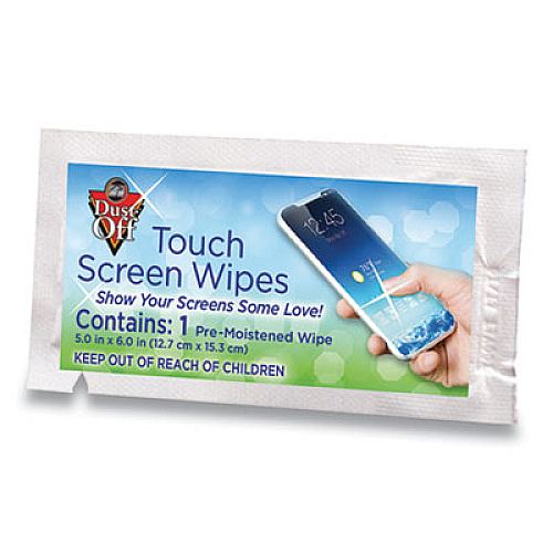 Dust-Off Touch Screen Wipes, 5 x 7.75, 75 Individual Foil Packets (DTSW75)