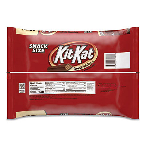 Kit Kat SNACK SIZE, CRISP WAFERS IN MILK CHOCOLATE, 20.1 OZ BAG (184444)