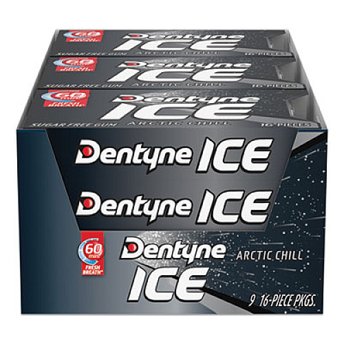 Dentyne Ice Sugarless Gum, Arctic Chill, 16 Pieces/Pack, 9 Packs/Box (AMC31240)