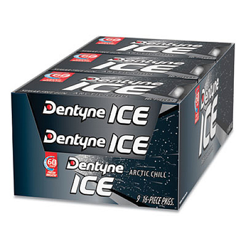 Dentyne Ice Sugarless Gum, Arctic Chill, 16 Pieces/Pack, 9 Packs/Box (AMC31240)