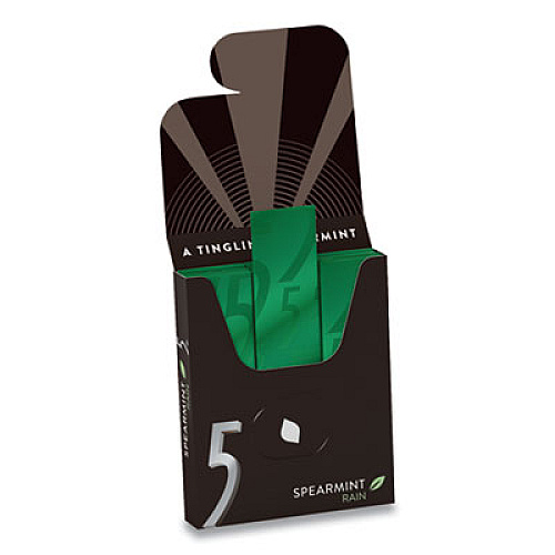 Wrigley's 5 GUM, SPEARMINT RAIN, 15 STICKS/PACK, 10 PACKS/BOX (2051019)