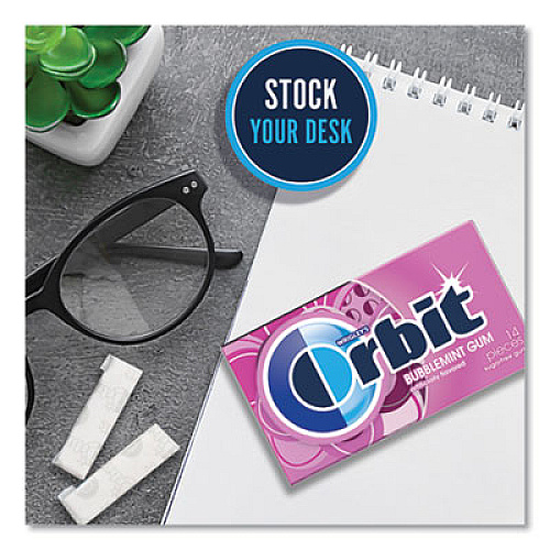 Orbit SUGAR-FREE CHEWING GUM, BUBBLEMINT, 12/BOX (2051021)