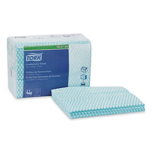 Tork Small Pack Foodservice Cloth, 11.75 x 14.75, Green/White, 80/Poly Pack, 4 Packs/Carton (192184)