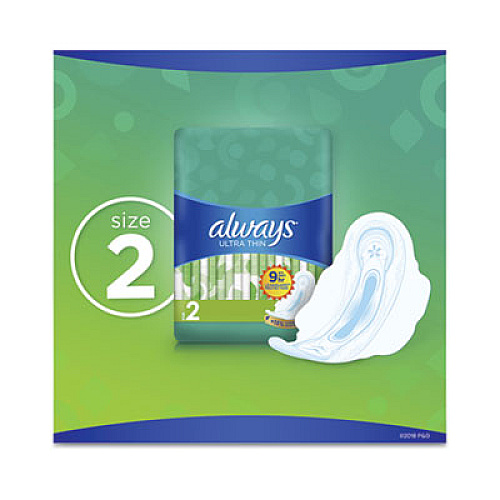 Always Ultra Thin Pads with Wings, Super Long 10 Hour, 32/Pack (59866PK)