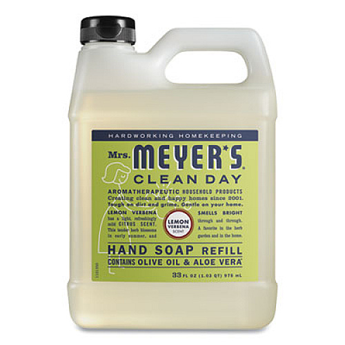Mrs. Meyer's Clean Day Liquid Hand Soap Refill, Lemon Scent, 33 oz, 6/Carton (373219)