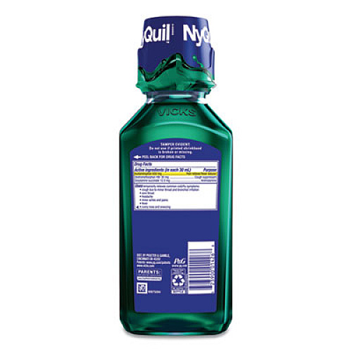 Vicks NyQuil Cold and Flu Nighttime Liquid, 12 oz Bottle (01426EA)