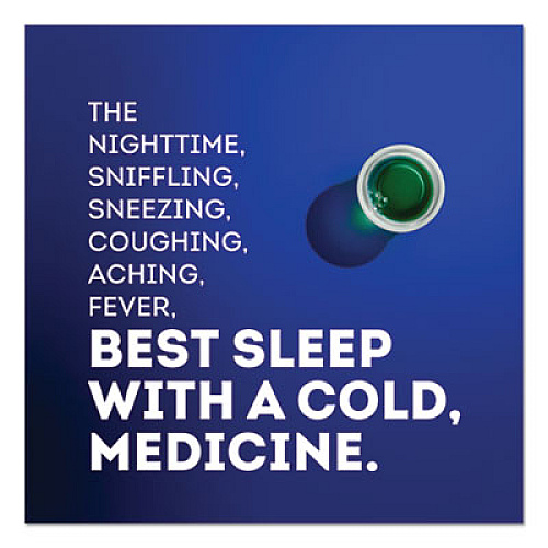 Vicks NyQuil Cold and Flu Nighttime Liquid, 12 oz Bottle, 12/Carton (01426)