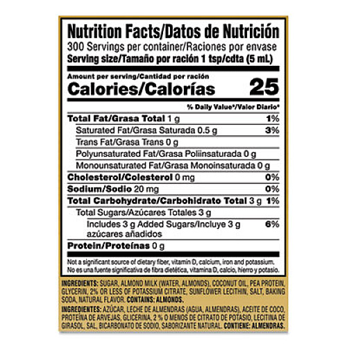 Coffee mate LIQUID COFFEE CREAMER, VANILLA ALMOND MILK, 1.5 L PUMP BOTTLE, 2/CARTON (65922CT)