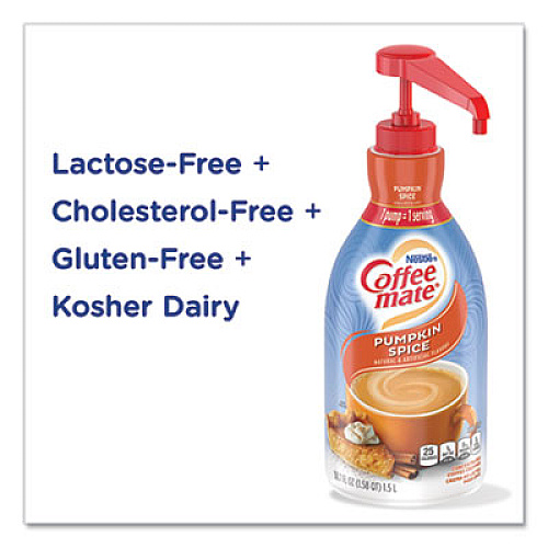 Coffee mate Liquid Creamer Pump Bottle, Pumpkin Spice, 1.5L Pump Bottle (31460)