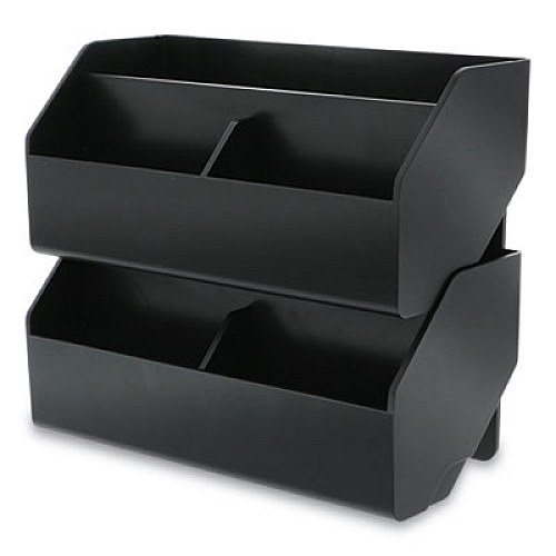 Bostitch Konnect Desktop Organizer Storage Bin, Wide, 7.5" x 3.5" x 3.5", Black (KTWCUPBLK)