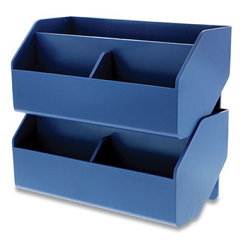 Bostitch KONNECT DESKTOP ORGANIZER STORAGE BIN, WIDE, 7.5" X 3.5" X 3.5", BLUE (24339990)