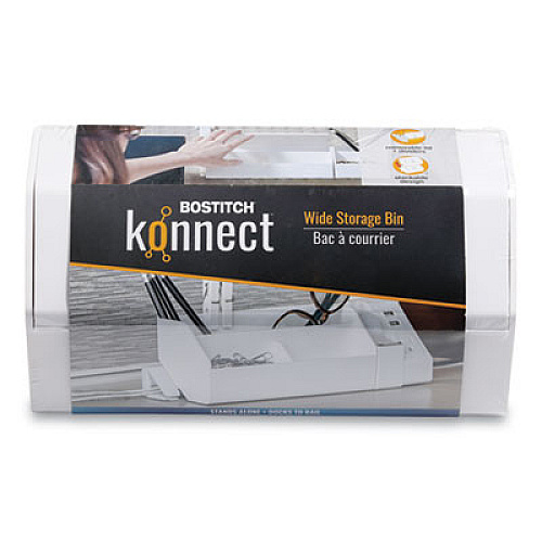 Bostitch KONNECT DESKTOP ORGANIZER STORAGE BIN, WIDE, 7.5" X 3.5" X 3.5", WHITE (24357583)