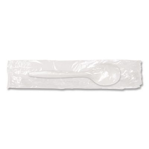 Berkley Square Individually Wrapped Mediumweight Cutlery, Soup Spoon, Plastic, White, 1,000/Carton (1104000)