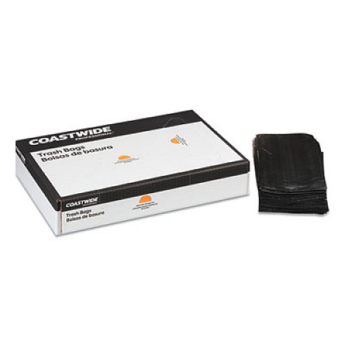 Coastwide Professional Linear Low-Density Can Liners, 16 gal, 1 mil, 24" x 31", Black, 250/Carton (364785)