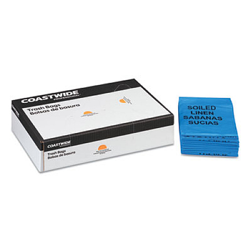 Coastwide Professional Biohazard Can Liners, 45 gal, 1.3 mil, 37" x 50", Blue, 150/Carton (394096)