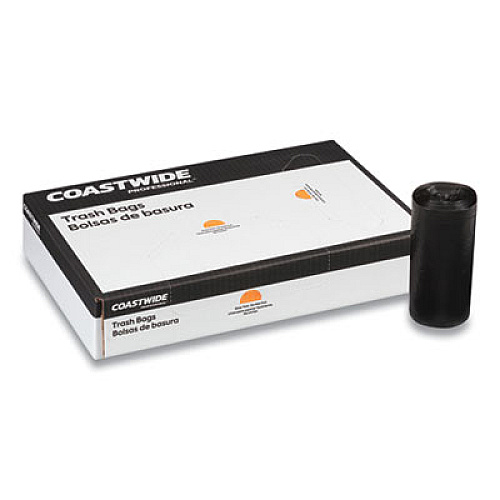 Coastwide Professional Reprocessed Resin Can Liners, 56 gal, 1.5 mil, 43" x 46", Black, 100/Carton (420459)