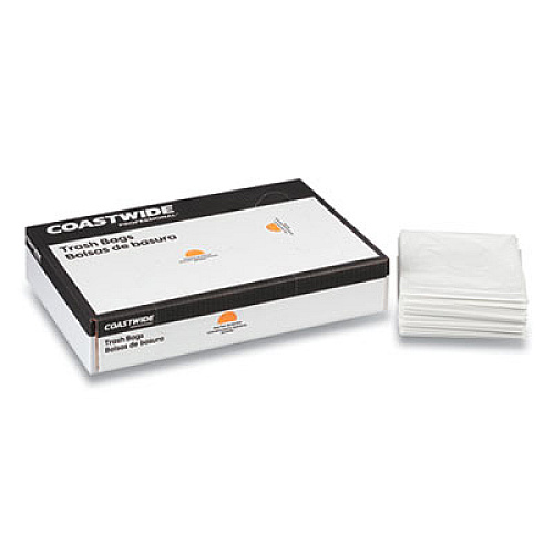 Coastwide Professional Linear Low-Density Can Liners, 33 gal, 0.74 mil, 33" x 39", White, 150/Carton (814876)