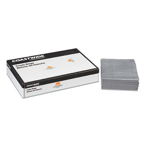 Coastwide Professional Linear Low-Density Can Liners, 45 gal, 1.7 mil, 39" x 47", Silver, 50/Carton (814894)