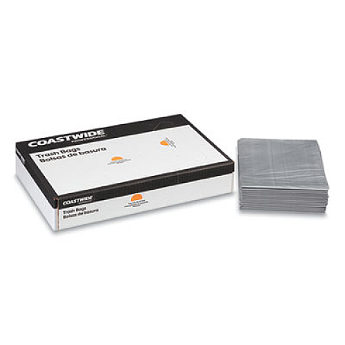 Coastwide Professional Linear Low-Density Can Liners, 60 gal, 1.7 mil, 39" x 57", Silver, 50/Carton (814895)