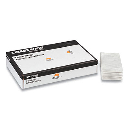 Coastwide Professional Linear Low-Density Can Liners, 16 gal, 0.7 mil, 32" x 24", Clear, 250/Carton (814900)