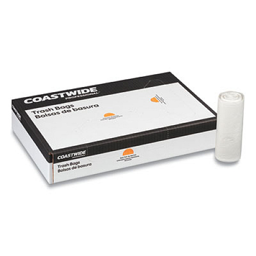 Coastwide Professional High-Density Can Liners, 33 gal, 16 mic, 33" x 40", Natural, 250/Carton (814906)