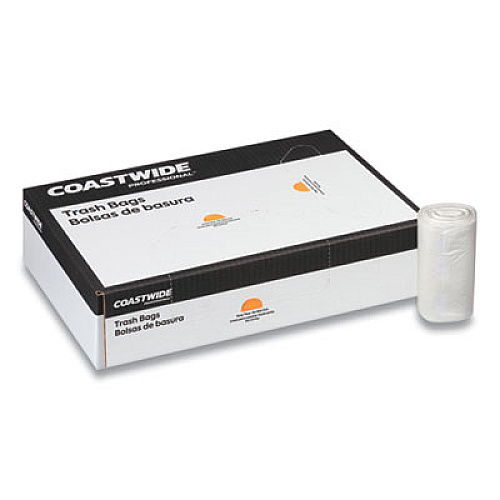 Coastwide Professional High-Density Can Liners, 60 gal, 22 mic, 38" x 60", Natural, 150/Carton (847248)
