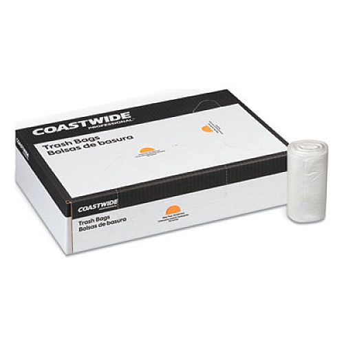 Coastwide Professional High-Density Can Liners, 16 gal, 13 mic, 24" x 33", Natural, 500/Carton (888978)