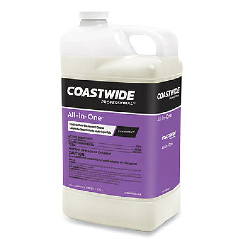 Coastwide Professional All-in-One Multi-Surface Disinfectant Cleaner Concentrate for ExpressMix Systems, Unscented, 3.25 L Bottle, 2/Carton (24321410)