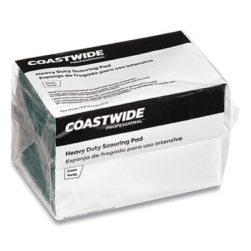 Coastwide Professional Heavy Duty Scouring Pads, Green, 12/Pack (24418470)